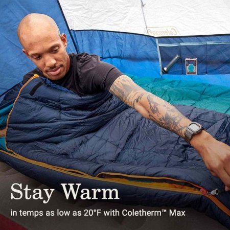 Coleman Big Bay Sleeping Bag 20 Degree Cont Big Tall Blunt MNA-1136207