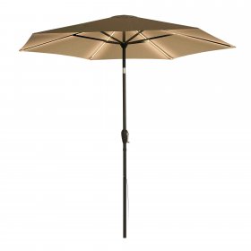 9 ft. LED Market Umbrella Khaki, Warm Light