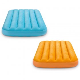 Intex 66803EP Cozy Kidz Air Mattress, Yellow or Blue, Color May Vary Bundle with Intex Quick-Fill AC/DC Electric Pump