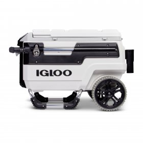 Igloo Trailmate Marine 70 Quart, Wheeled Cooler, White and Black