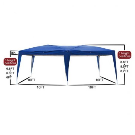 Ktaxon 10' x 20' Pop up Canopy Gazebo Cover Wedding Party Tent Blue