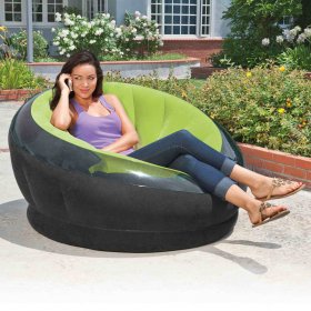 Intex Empire Inflatable Lounge Chair, Lime Green & Intex 120V Electric Air Pump