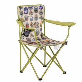Ozark Trail Camp Chair, Green with Camping Patches, Adult