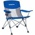 KingCamp Mesh Oversized Outdoor Camping Chair with Cupholder, Blue/Grey