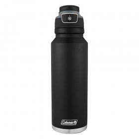 Coleman Autoseal FreeFlow Stainless Steel Insulated Water Bottle, 40 oz, Black