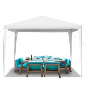 Ktaxon Wedding Canopy Party Tent without Sidewalls for Camping Outside Party BBQ 10x10ft White 18.11 in