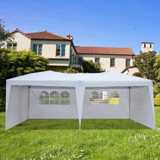 Ktaxon 10\'X20\' Pop up Wedding Party Tent Foldable Gazebo Canopy White
