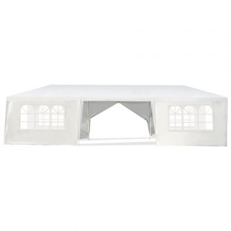 10 x 30 Feet Outdoor Canopy Tent with 6 Removable Sidewalls and 2 Doorways-White