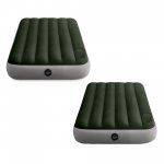 Intex Dura-Beam Standard Downy Airbed w/ Built-In Foot Pump, Twin Size (2 Pack)