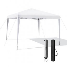 10 x 10 Feet Outdoor Pop-up Patio Canopy for Beach and Camp-White