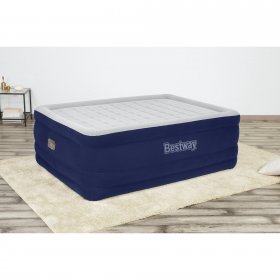 Bestway Tritech 24 Air Mattress Antimicrobial Coating with Built-in AC Pump Queen