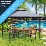 Costway 10' x 10' Patio Canopy Gazebo Outdoor 2-Tier Steel Tent Heavy-Duty L-Shaped