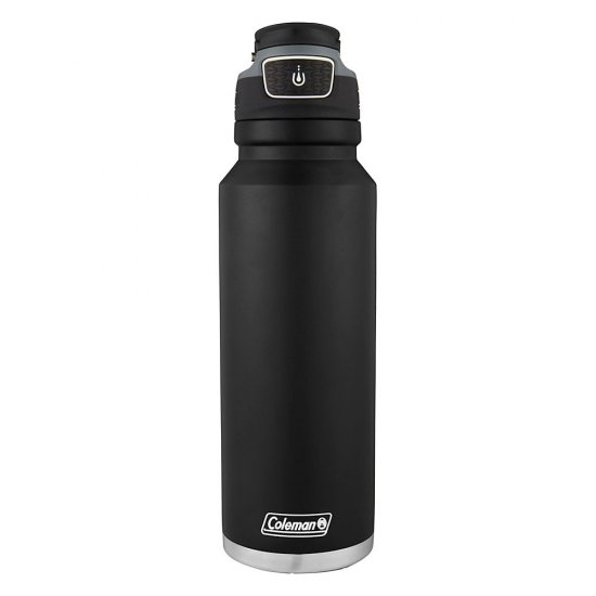 Coleman Autoseal FreeFlow Stainless Steel Insulated Water Bottle, 40 oz, Black