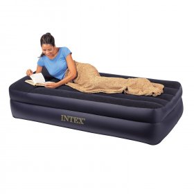 Intex 16.5" Twin Dura-Beam Pillow Rest Raised Airbed with Built-In Electric Pump