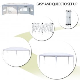 Ktaxon 10x20 Pop up Wedding Party Tent Folding Canopy 6 Wallsides White