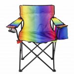 Ozark Trail Oversized Camp Chair with Cooler, Rainbow Ombre Design, Watercolor Rainbow, Adult