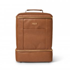 Igloo 26 Can Luxe Dual Compartment Backpack Soft Cooler, Cognac Brown