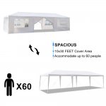 Ktaxon 10'x30' Outdoor Gazebo Canopy Wedding Party 118 in. Tent 7 White Sidewalls