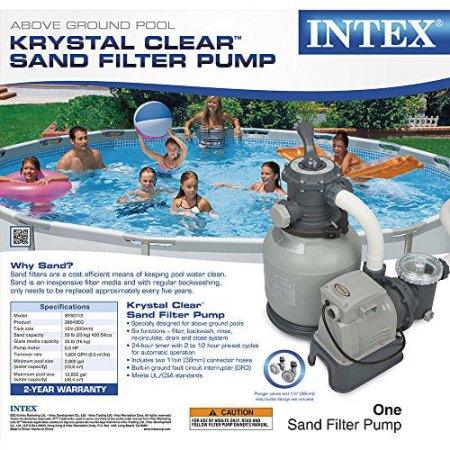 Intex 28645EG Krystal Clear Sand Filter Pump for Above Ground Pools