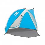 Coleman 7' x 4' Beach Outdoor Compact Canopy Sun Shade Tent SPF 50+, Blue