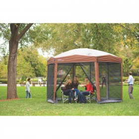 Coleman 12 x 10 Back Home Instant Setup Canopy Sun Shelter Screen House, 1 Room, Brown