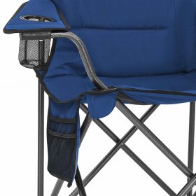 KingCamp Padded Chair with Cupholder, Cooler, and Pocket, Blue (2 Pack)