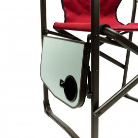 Ozark Trail Director Camping Chair, Red with Side Table