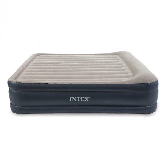 Intex Dura Beam Deluxe Raised Blow up Air Mattress Bed with Built in Pump, King
