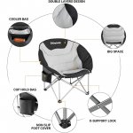 KingCamp Camping Chair Oversized Padded Moon Round Saucer Chairs Folding Camping Chairs Black