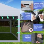 Costway 10x20ft Pop-Up Canopy Party Tent Sidewalls Portable Garage Car Shelter Wheeled