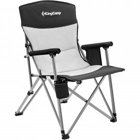 KingCamp Camping Folding Chair Lawn Chair , Support up to 300lbs for Adult, Black