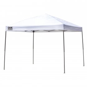 Quik Shade 167512DS EX100 10 x 10 ft. Straight Leg Canopy, White Cover Gray Frame