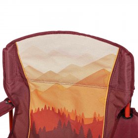 Ozark Trail Oversized Camp Chair with Cooler, Ombre Mountains Design, Red and Orange