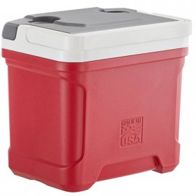Igloo (#32627) Industrial Red Latitude Cooler w/ Top Swing Handle, Red, 16-quart