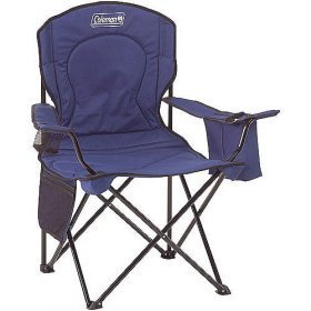 Coleman Adult Camping Chair with Built-In 4-Can Cooler, Blue