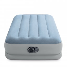 Intex Dura Beam Plus Mid-Rise Comfort Twin Air Mattress with Built-In Pump