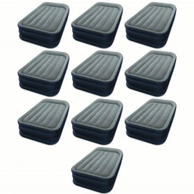Intex Dura Beam Deluxe Pillow Rest Twin Raised Airbed w/ Built in Pump (10 Pack)