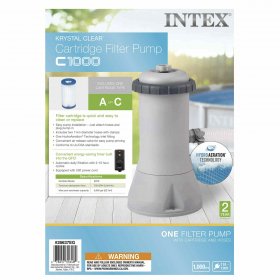 Intex Krystal Clear Cartridge Filter Pump 1,000 GPH for Above Ground Swimming Pool