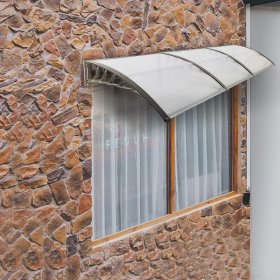Ktaxon 120" x 40" Door Window Patio Rain Cover Eaves Transparent Board & Gray Holder