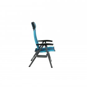 Ozark Trail Camping 5 Positions Chair with Side Table, Blue and Black, Adult