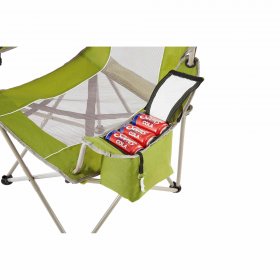 Ozark Trail Oversized Mesh Camp Chair with Cooler, Basil Leaf and Taupe, Green and Grey, Adult