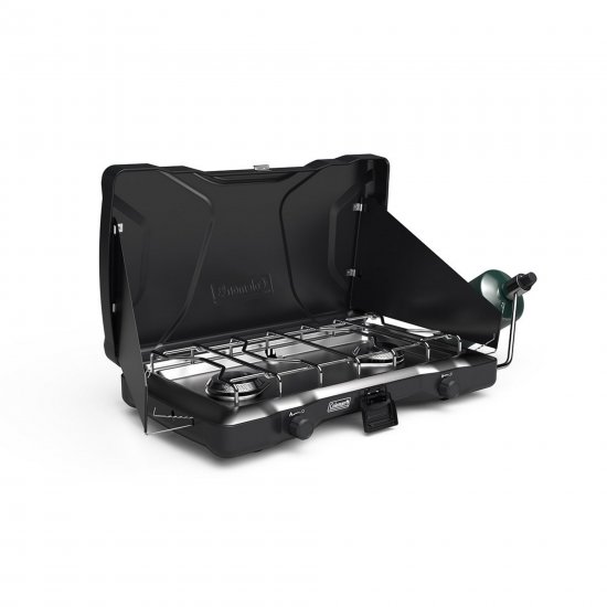 Coleman Triton Portable Propane Camping 2 Burner Stove, Black