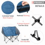 Alpha Camp Folding Camping Chair Oversized Loveseat Double Chair Support Up to 450Lbs