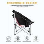KingCamp Camping Chair Oversized Padded Moon Round Saucer Chairs Folding Camping Chairs Black